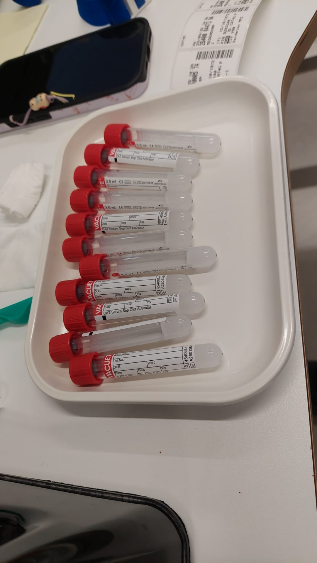 Bloedbuisjes voor aanvullend onderzoek